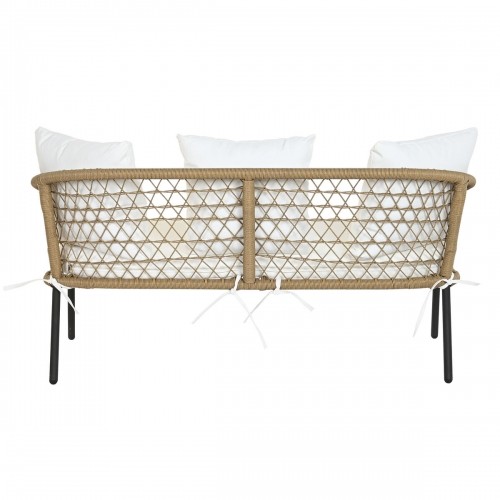 Table Set with 3 Armchairs DKD Home Decor White 137 x 73,5 x 66,5 cm synthetic rattan Steel image 4