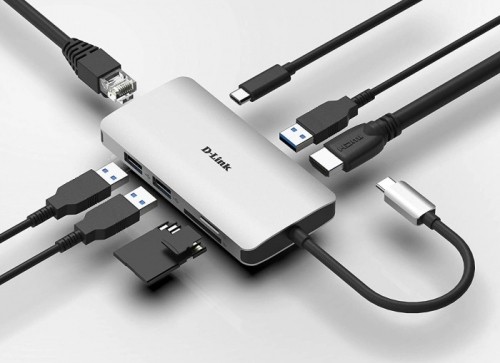 D-Link DUB-M810 8 - In - 1 USB - C Hub, docking station (grey, HDMI, USB-C PD, RJ-45) image 4