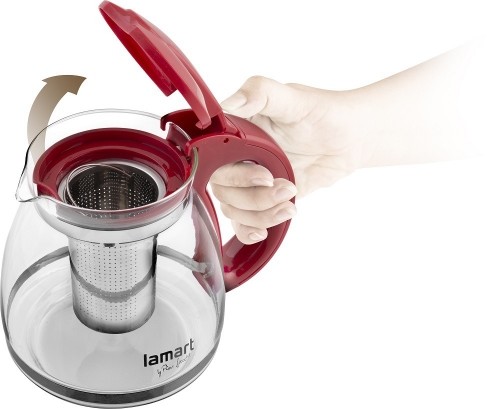 Glass teapot with infuser Lamart LT7074 VERRE 1.1 l red image 4