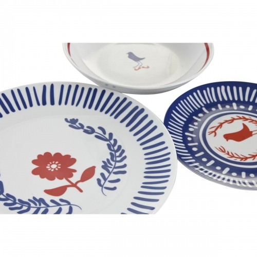 Dinnerware Set DKD Home Decor Porcelain Red Blue White 27 x 27 x 3 cm 18 Pieces image 4