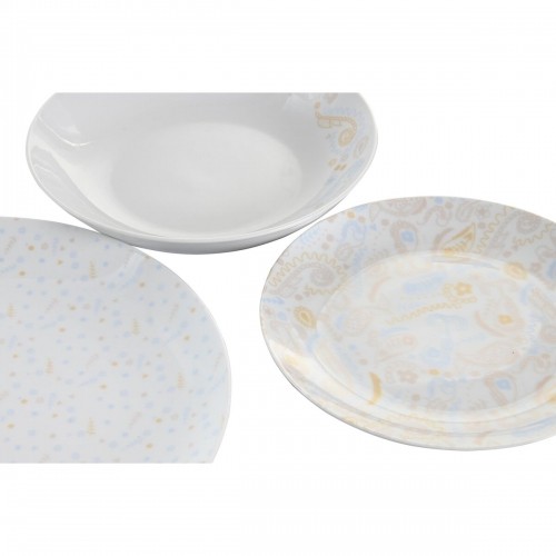 Набор посуды DKD Home Decor Фарфор Синий Розовый Белый 27 x 27 x 3 cm 18 Предметы image 4