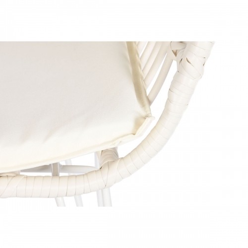 Galda komplekts ar 2 krēsliem DKD Home Decor 56 x 57,5 x 82 cm Stikls Metāls sintētiska rotangpalma Balts image 4