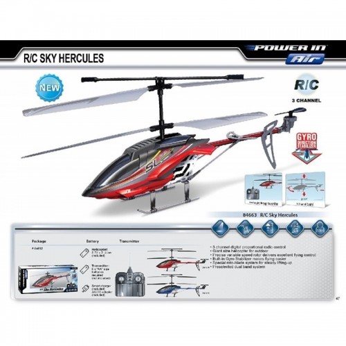 Radiovadāmāis liels helikopters Sky Hercules SilverLit 54 cm 27 MHz 3 kanāli 15+ 84663 image 4