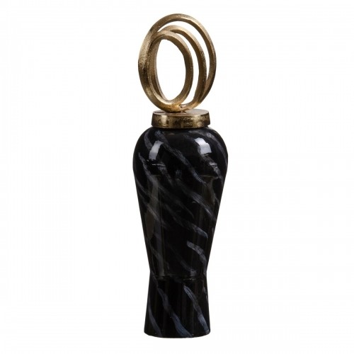 Vase Crystal Black Golden Metal 15 x 15 x 46 cm image 4