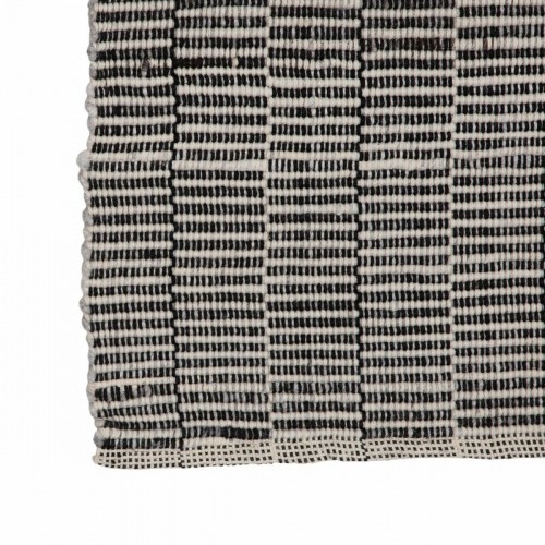 Carpet 80 x 150 cm Synthetic Fabric Black Cream image 4