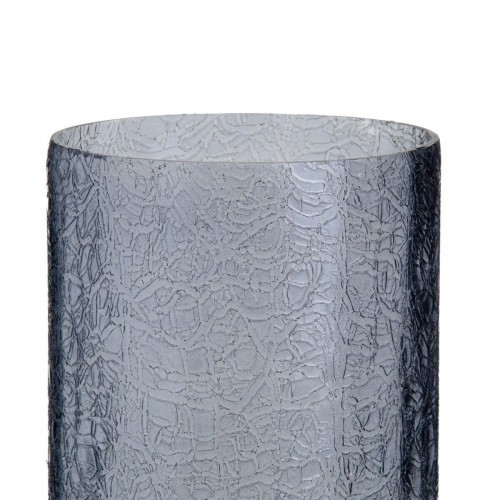 Vase 17 x 17 x 47 cm Crystal Grey Metal Silver image 4