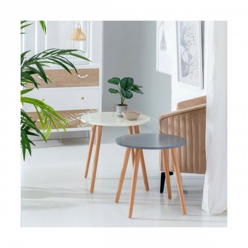 Bigbuy Home Вспомогательный стол 50 x 50 x 48 cm Натуральный Серый Деревянный DMF image 4