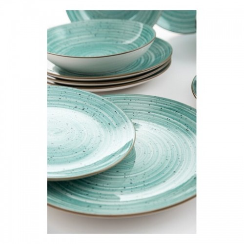 Dinnerware Set Quid Montreal Ceramic Turquoise Stoneware 18 Pieces image 4