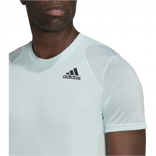 Men’s Short Sleeve T-Shirt Adidas Club Tennis 3 Stripes White image 4