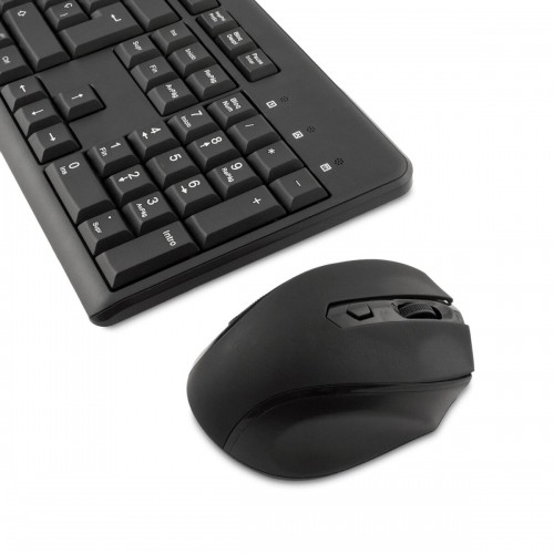 Клавиатура и мышь CoolBox COO-KTR-02W Испанская Qwerty Чёрный Беспроводный image 4
