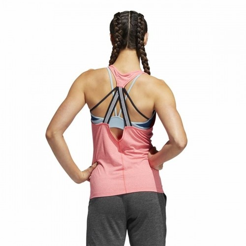 Женская футболка без рукавов Adidas 3 Stripes Tank Розовый image 4