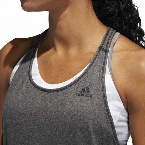 Sieviešu Īsroku T-krekls Adidas 3 Stripes Tank Tumši pelēks image 4