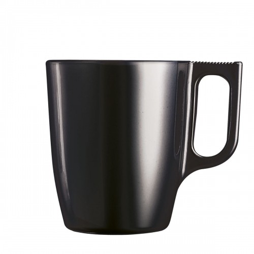 Mug Luminarc Flashy Black 250 ml Glass (6 Units) image 4