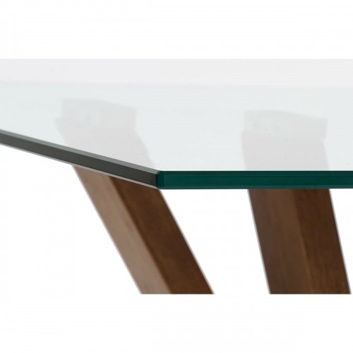 Кофейный столик DKD Home Decor Стеклянный Oрех Алюминий 130 x 70 x 42 cm image 4