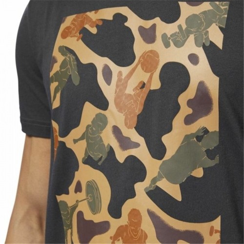 Men’s Short Sleeve T-Shirt Reebok Sportswear Training Camouflage Black image 4