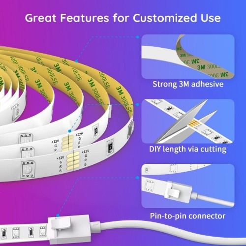 Govee H6110 RGB LED Smart Strip Bluetooth / Wi-Fi / 10m image 4