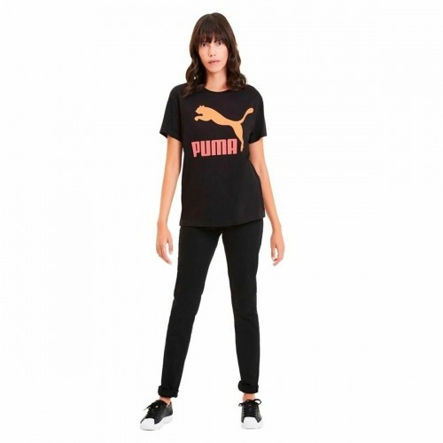 Women’s Short Sleeve T-Shirt Puma Classics Logo Tee Black image 4