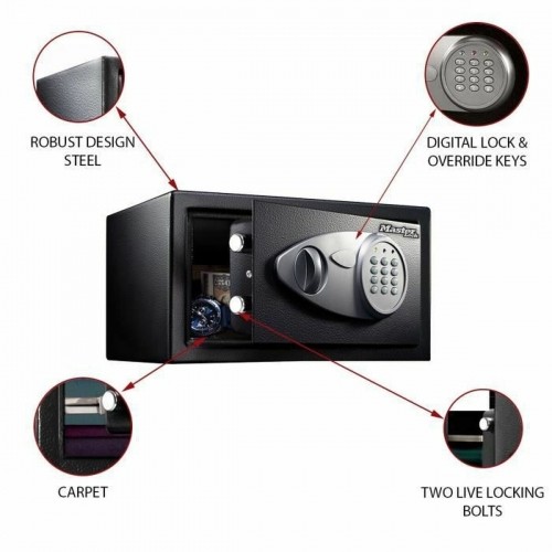 Safety-deposit box Master Lock X041ML Black Black/Grey Steel 11,7 x 7,9 x 5 cm image 4
