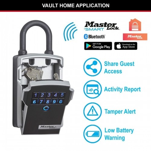 Сейф Master Lock 5440EURD ключи Чёрный/Серебристый цинк 18 x 8 x 6 cm image 4
