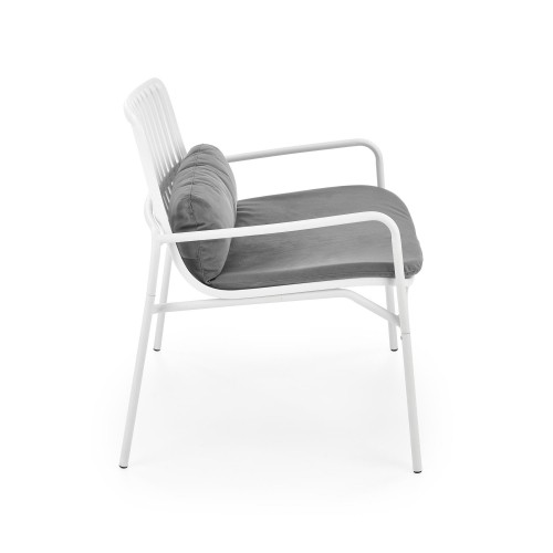 Halmar MELBY leisure chair, white / grey image 4