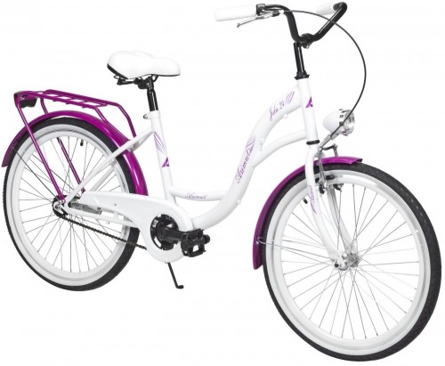 Velosipēds AZIMUT Julie 24" 2023 white-violet image 4