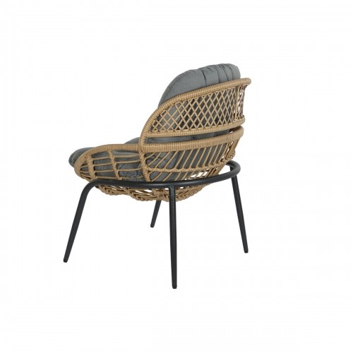 Набор стол и 2 кресла DKD Home Decor Стеклянный Серый Металл синтетический ротанг 55 x 55 x 47 cm image 4