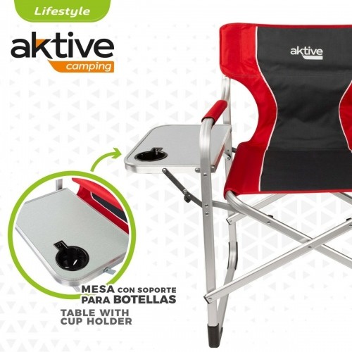Foldable Camping Chair Aktive Grey Red 61 x 92 x 52 cm (2 Units) image 4