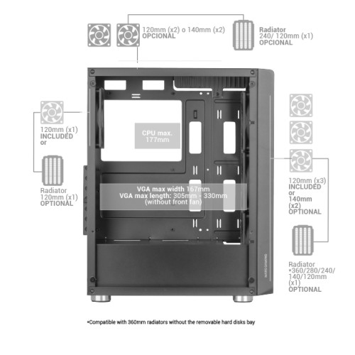 Mars Gaming MC-3000 Datora korpuss ATX / 4x FAN image 4