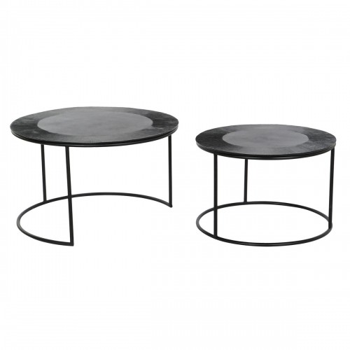 Set of 2 tables DKD Home Decor Black Metal Aluminium 76 x 76 x 44 cm image 4