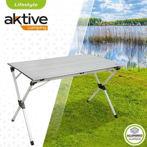 Folding Table Aktive Silver Aluminium 110 x 70 x 70 cm (4 Units) image 4