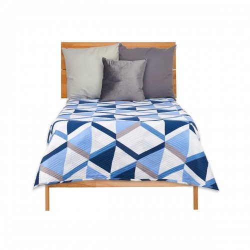 Reversible Bedspread 180 x 260 cm Blue White (6 Units) image 4