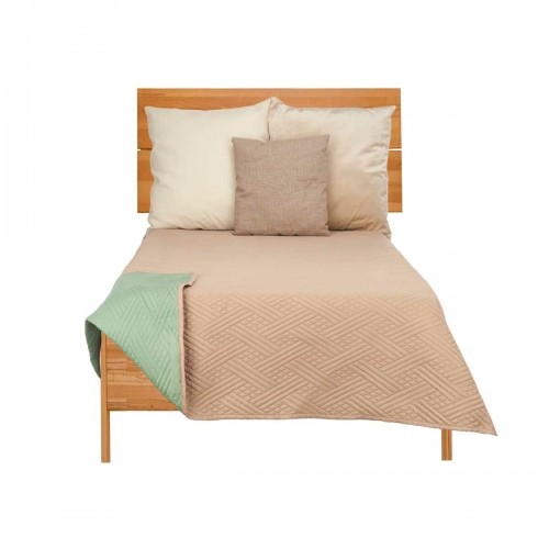 Reversible Bedspread 240 x 260 cm Green Beige (6 Units) image 4