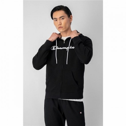 Vīriešu Sporta Krekls ar Kapuci Champion Hooded Full Zip Melns image 4