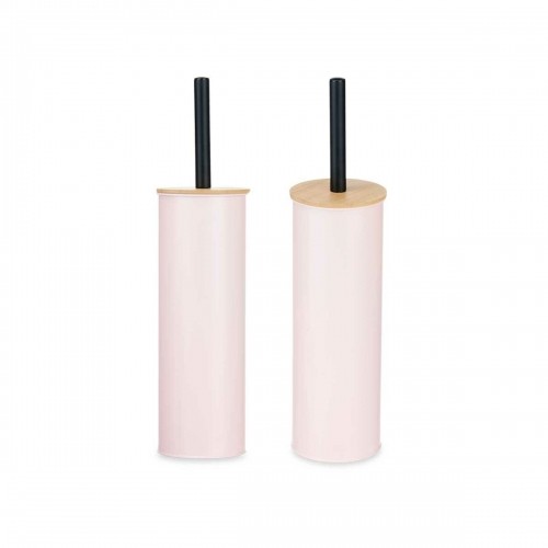 Toilet Brush Pink Metal Bamboo Plastic 9,5 X 27 X 9,5 cm (6 Units) image 4
