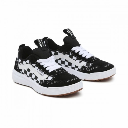 Children’s Casual Trainers Vans Range Exp Checkerboard White Black image 4