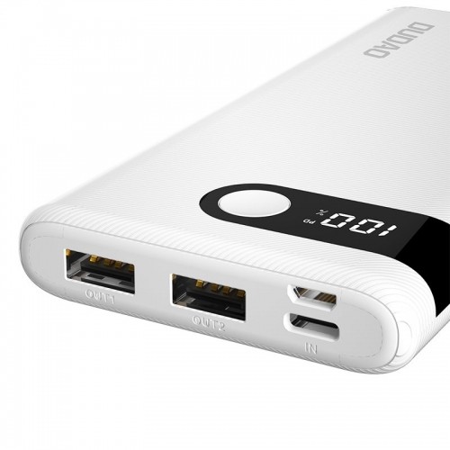 Dudao power bank 10000 mAh 2x USB | USB Type C | micro USB 2 A with LED screen white (K9Pro-01) image 4