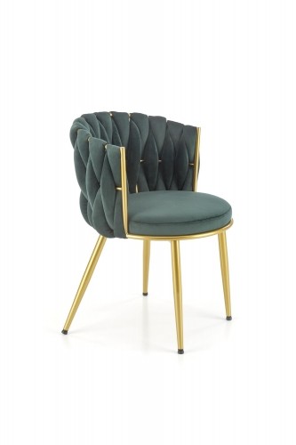 Halmar K517 chair, dark green / gold image 4