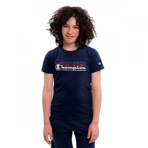 Children’s Short Sleeve T-Shirt Champion Crewneck  Blue image 4