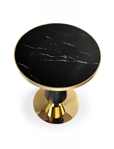 Halmar MOLINA round table, black marble / black / gold image 4