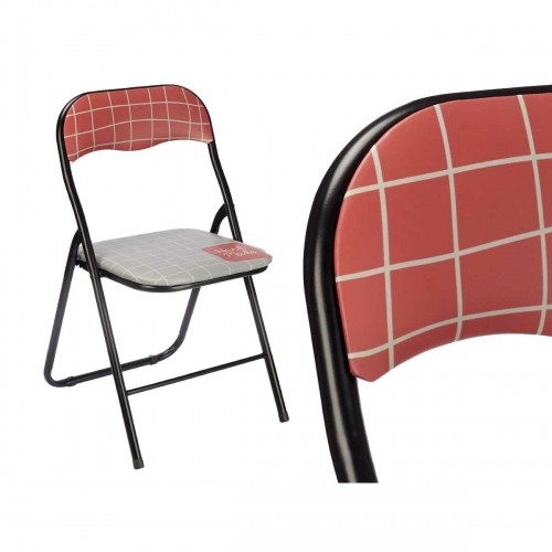 Folding Chair Hand Made Brown Black Grey PVC Metal 43 x 46 x 78 cm (6 Units) image 4