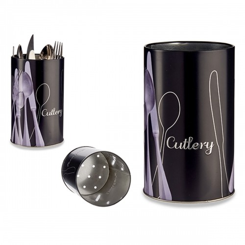 Cutlery Organiser Black Metal 1 L Pieces of Cutlery (24 Units) image 4