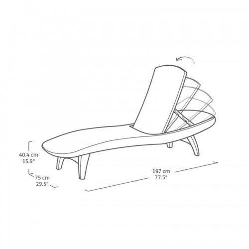 Keter Sauļošanās krēslu Pacific komplekts 2 gab. + galdiņš brūns image 4
