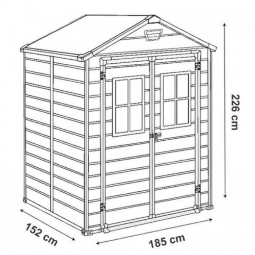 Keter Садовый сарай Manor 6x5 DD (с 2 окнами спереди) темно-серый image 4