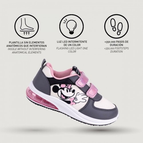 Кроссовки со светодиодами Minnie Mouse Velcro Серый image 4