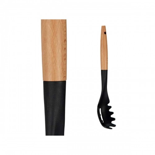Pasta Spoon Black Natural Wood 6 x 33,5 x 6 cm (12 Units) image 4