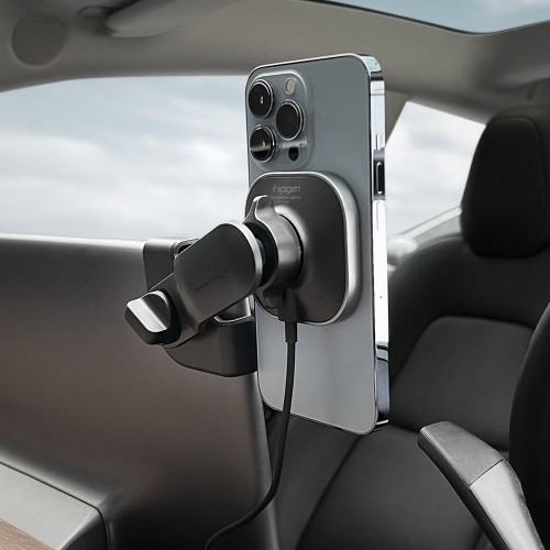 Spigen ITT90W Onetap Magnetic Magsafe Screen Car Mount Wireless Charger Tesla Model 3 | Y | X | S black image 4