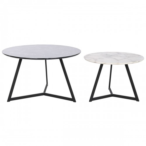 Набор из двух столиков DKD Home Decor Чёрный Металл Деревянный MDF 80 x 80 x 47,5 cm image 4