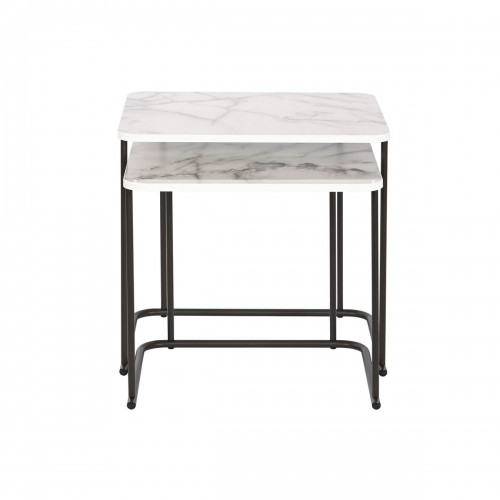 Набор из двух столиков DKD Home Decor Белый Чёрный Металл Деревянный MDF 51 x 43 x 49 cm image 4