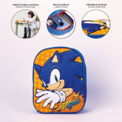 Школьный рюкзак 3D Sonic Оранжевый Синий 25 x 31 x 9 cm image 4