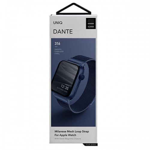 UNIQ pasek Dante Apple Watch Series 4|5|6|7|8|SE|SE2 42|44|45|49mm Stainless Steel niebieski|cobalt blue image 4